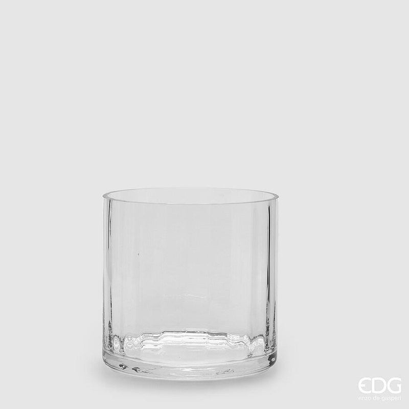 Vaso Cilindro in Vetro Nida Optic Trasparente 20 x 20 cm