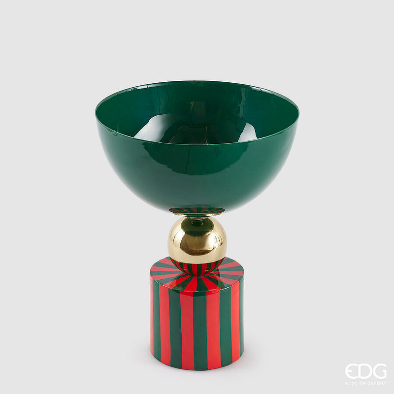 Coppa a Righe Verde e Rosso 20 x 26 cm