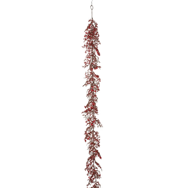 Festone Rosso Brinato con Bacche 183 cm