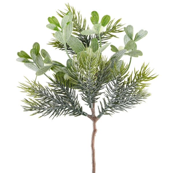 Pick Abete e Vischio Brinato Verde 25 cm