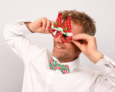 Occhiali Cappello Babbo Natale Rosso