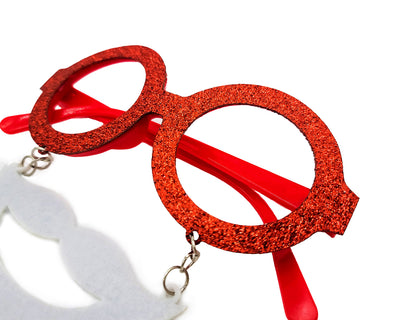 Occhiali con Barba Babbo Natale Rosso e Bianco