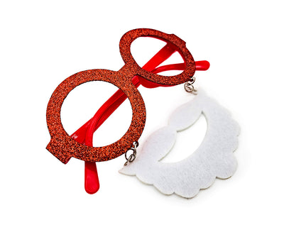 Occhiali con Barba Babbo Natale Rosso e Bianco