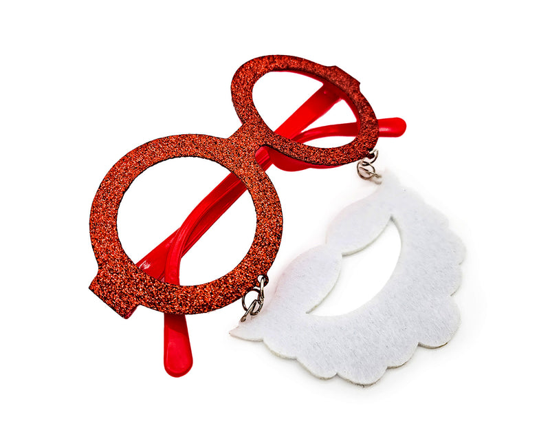 Occhiali con Barba Babbo Natale Rosso e Bianco
