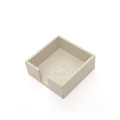 Porta Carte Quadrato A.G. Spalding & Bros in Pelle Rigenerata Beige Chiaro