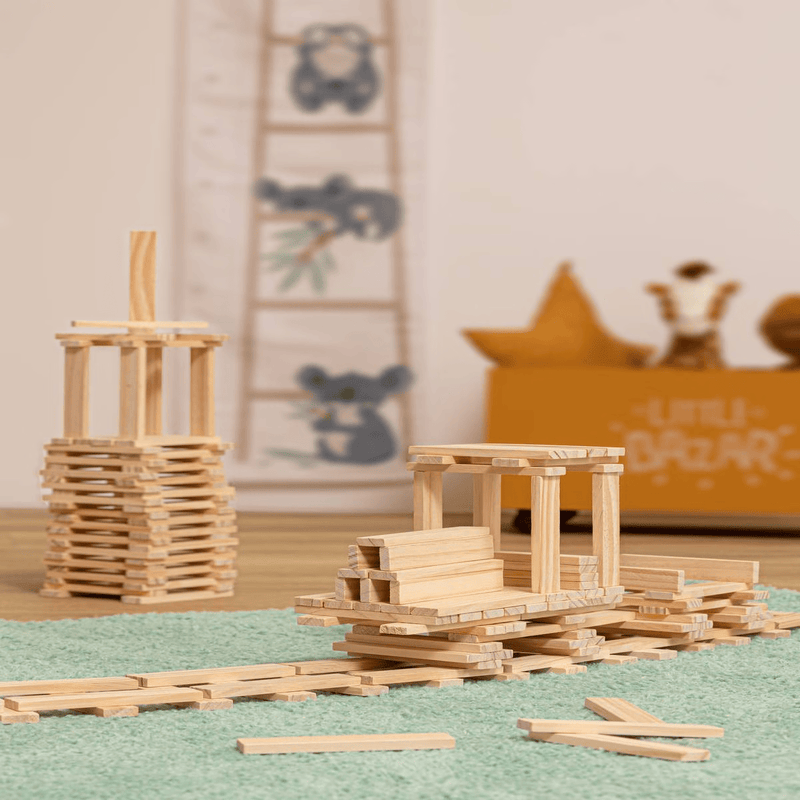 Set Costruzioni Tavolette di Legno  - 200 pezzi