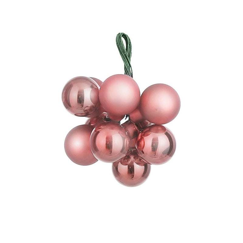 Sfera in Vetro Grappolo Rosa 2 cm