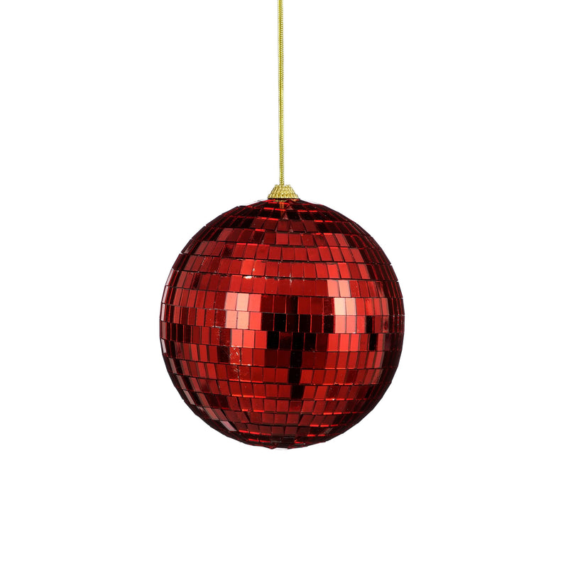 Sfera Specchio con Gancio Rosso 15 cm