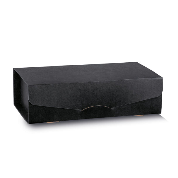 Scatola Gift Maxi Porta 2 Bottiglia Seta Nero 340 x 200 x 100 mm
