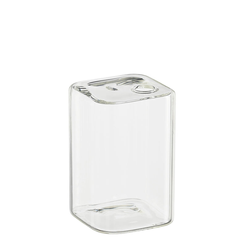 Vaso Rettangolare Single Fower in Vetro Trasparente 6 x 6 x 9 cm