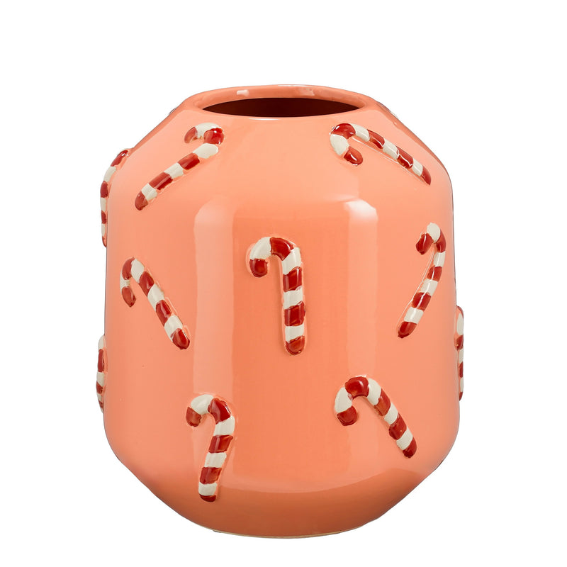 Vaso in Ceramica Candy Cane Rosa 25,5 x 28 cm