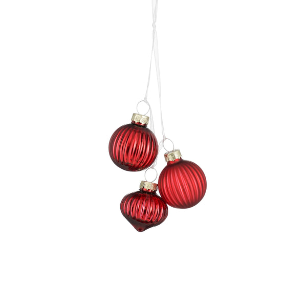 Sfera Tris in Vetro Rosso 3,5 cm