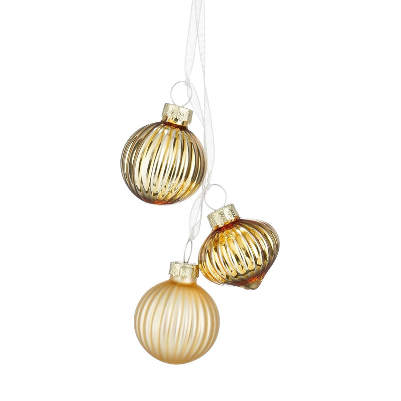 Sfera in Vetro Tris Oro 3,5 cm