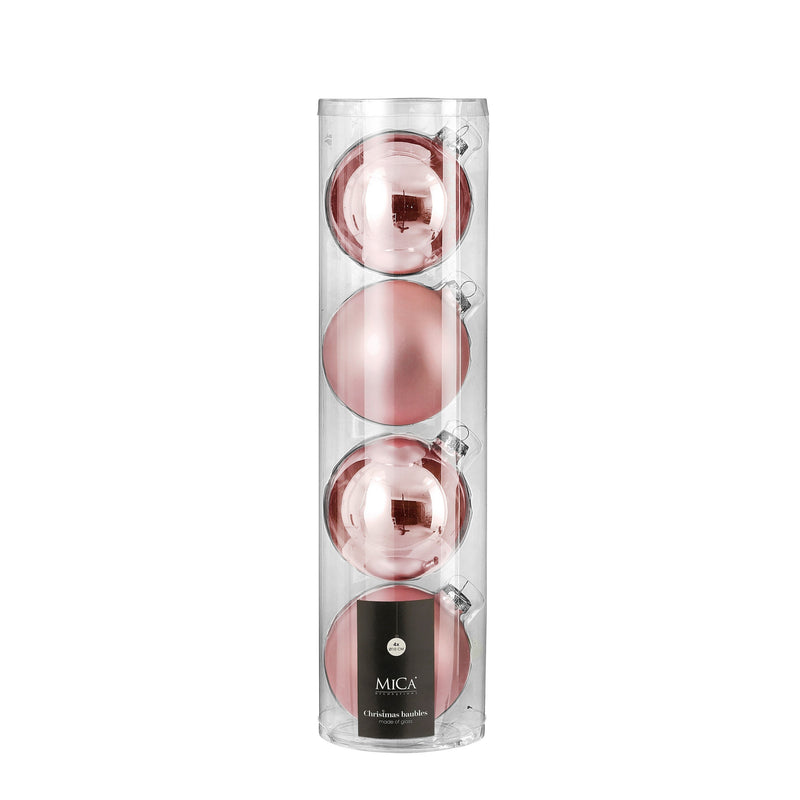 Sfera in Vetro Mix Rosa 10 cm - 4 pezzi