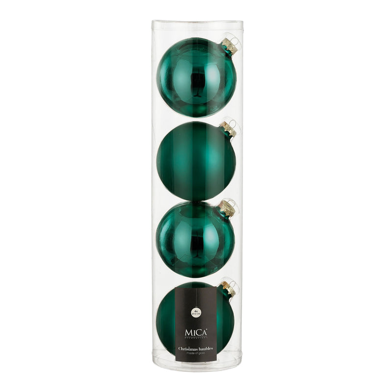 Sfera in Vetro Mix Petrolio 10 cm - 4 pezzi
