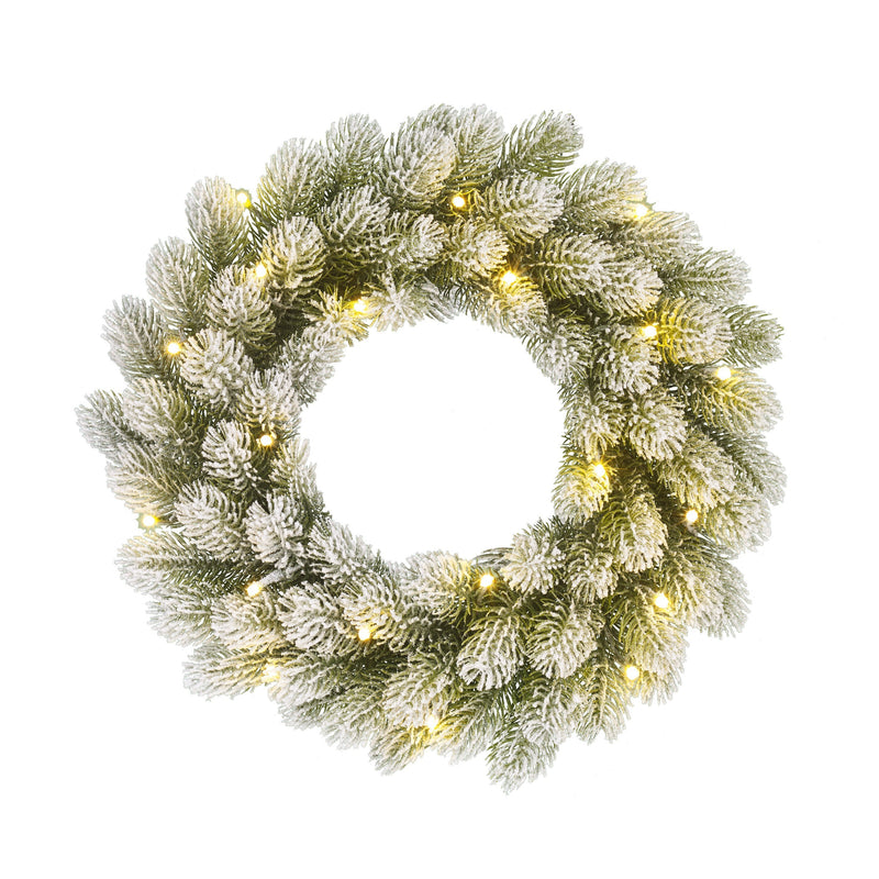 Ghirlanda Nagoya Verde Innevata con 20 LED a Batteria 45 cm