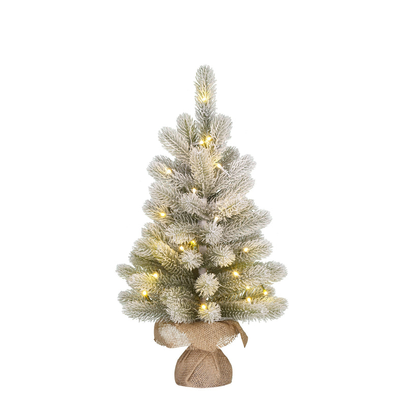 Alberello di Natale Nagoya Innevato con 25LED a Batteria 44 x 60 cm