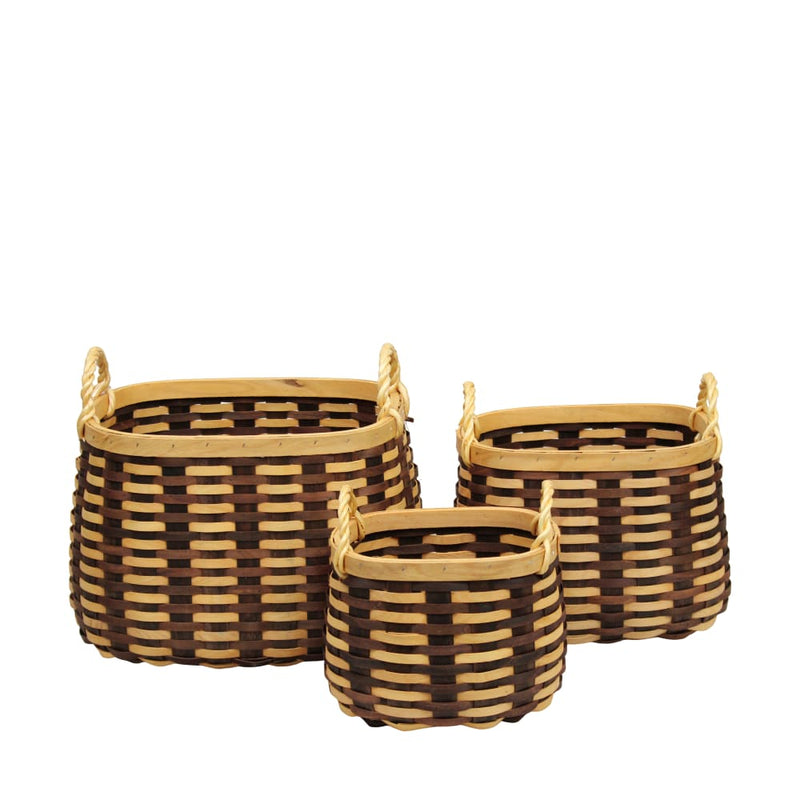 Cesto Ovale con Maniglie in Vimini 23 x 28 x 26 cm