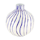 Vaso Capiz in Madreperla a Righe Bianco e Blu 22 x 22 cm