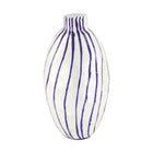 Vaso Capiz in Madreperla a Righe Bianco e Blu 15 x 29 cm
