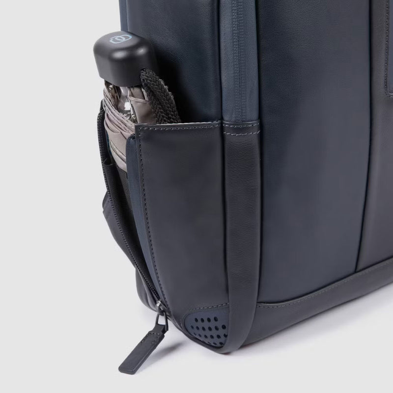 Zaino Piquadro in Pelle Porta PC con Porta Ipad con Cavo Antifurto Urban Grigio e Blu