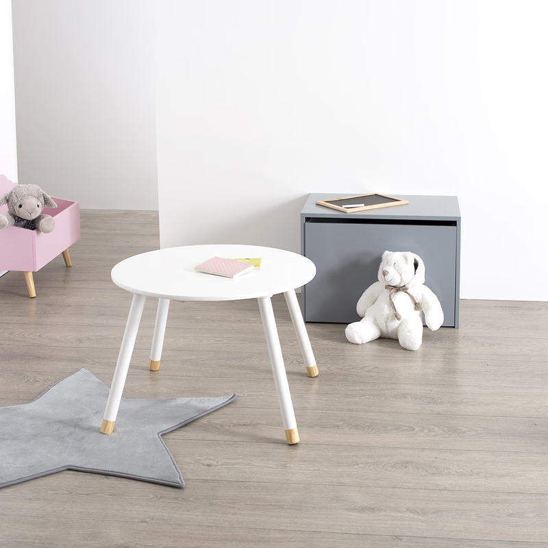 Tavolino per Bambini Tondo Bianco 60 cm