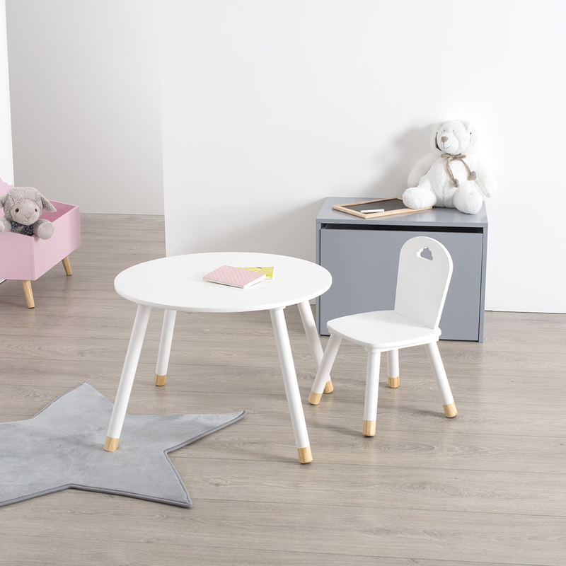 Tavolino per Bambini Tondo Bianco 60 cm