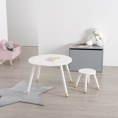Tavolino per Bambini Tondo Bianco 60 cm
