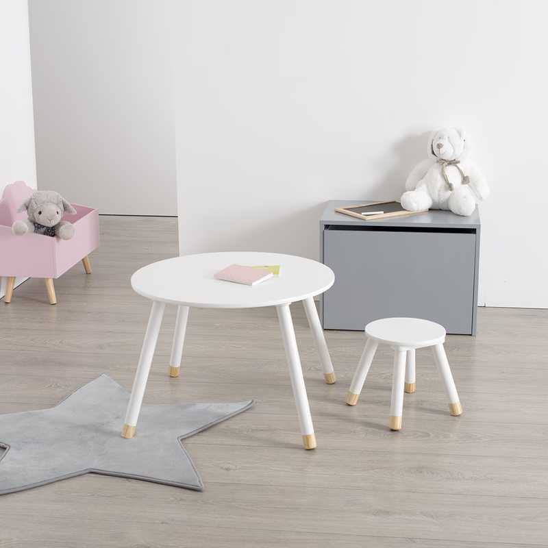 Tavolino per Bambini Tondo Bianco 60 cm
