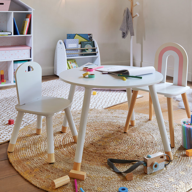 Tavolino per Bambini Tondo Bianco 60 cm