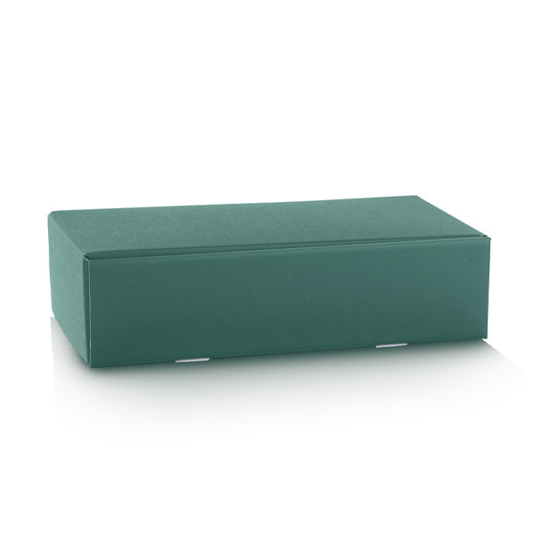 Scatola Cantinetta Porta 2 Bottiglie Stese Fibra Verde 340 x 185 x 90 mm