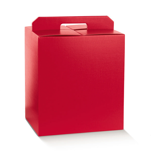 Scatola Porta Panettone e Bottiglie Fibra Rosso 330 x 250 x 350 mm