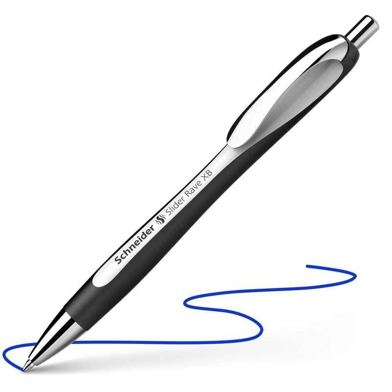Penna a Sfera Schneider Slider Rave Black Edition a Scatto Bianco/Nero con Tratto XB