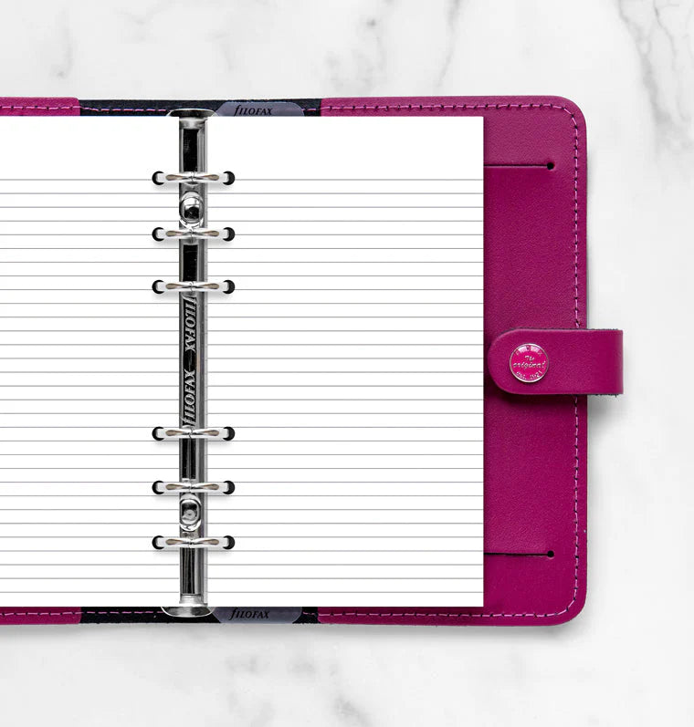 Refill Filofax Personal con Pagine Bianche a Righe - 30 fogli