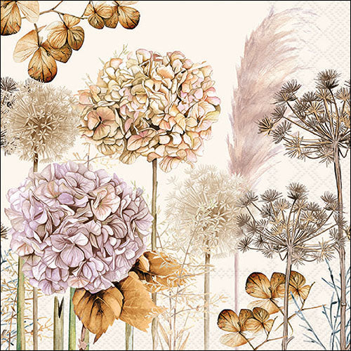 Tovaglioli in Carta Dried Flowers a 3 Veli 33 x 33 cm - 20 pezzi
