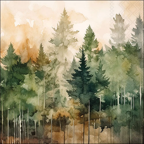 Tovaglioli in Carta Evergreen Trees a 3 Veli 33 x 33 cm - 20 pezzi