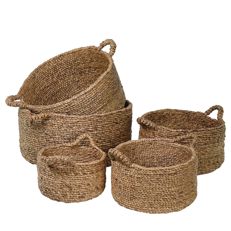 Cesto Giacinto Naturale con Manici 60 x 32 cm