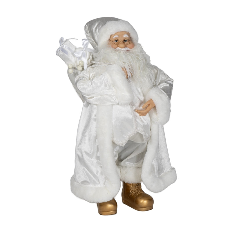 Babbo Natale in Tessuto Bianco 45 cm