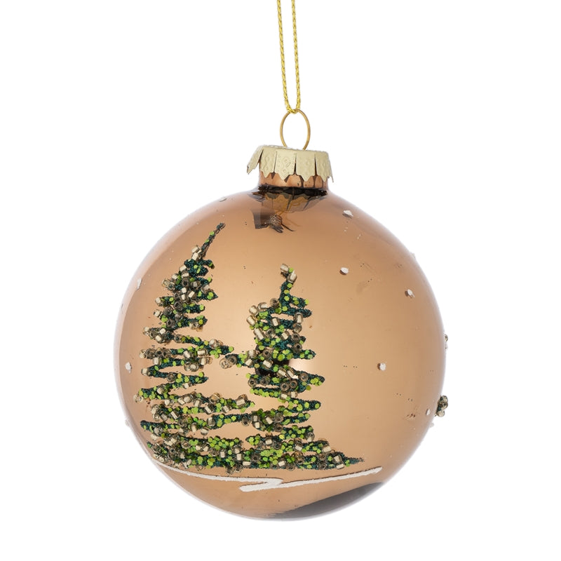 Sfera in Vetro Albero Oro 10 cm