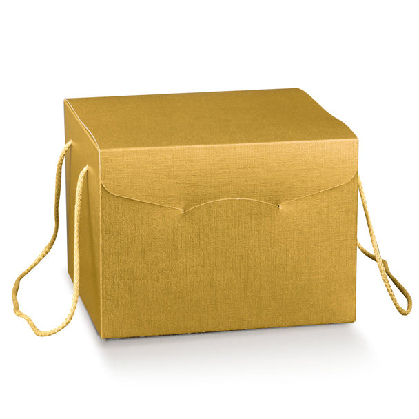 Scatola Segreto Fibra Oro con Cordino 210 x 210 x 210 mm