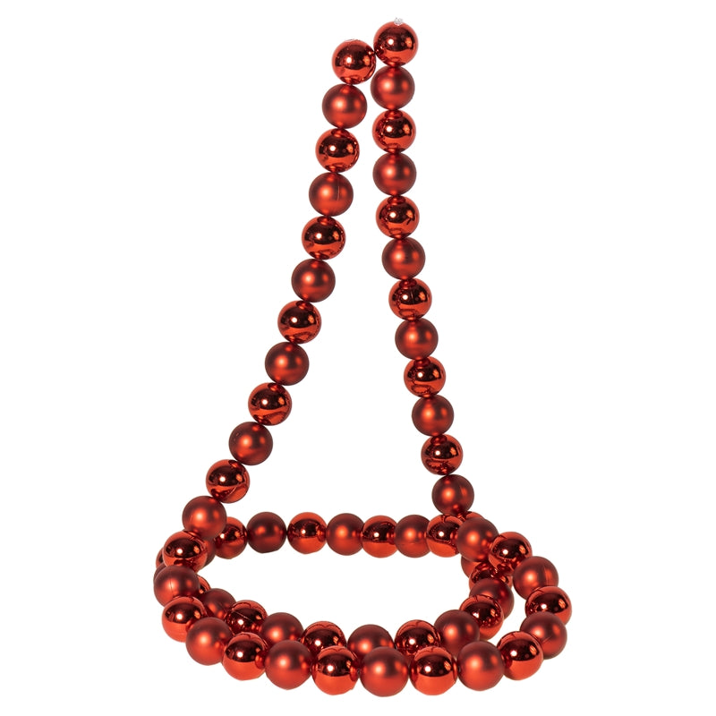 Collana di Sfere in PVC Rosso 3 x 180 cm