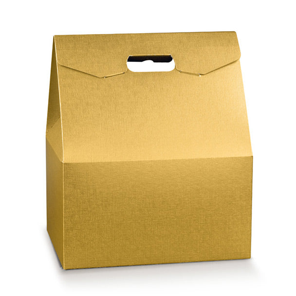 Scatola Baulotto Porta Panettone Fibra Oro 335 x 235 x 250 mm
