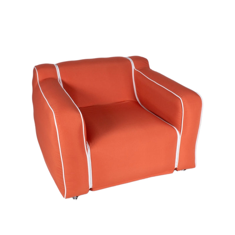 Poltrona Gonfiabile in PVC Arancio con Braccioli Staccabili 90 x 60 x 70/30 cm