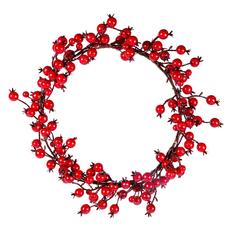 Ghirlanda in PVC con Bacche Rosso 50 cm