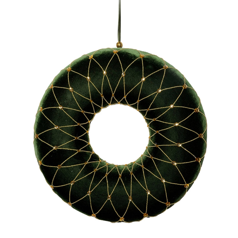 Ghirlanda in PVC Verde e Oro 70 cm