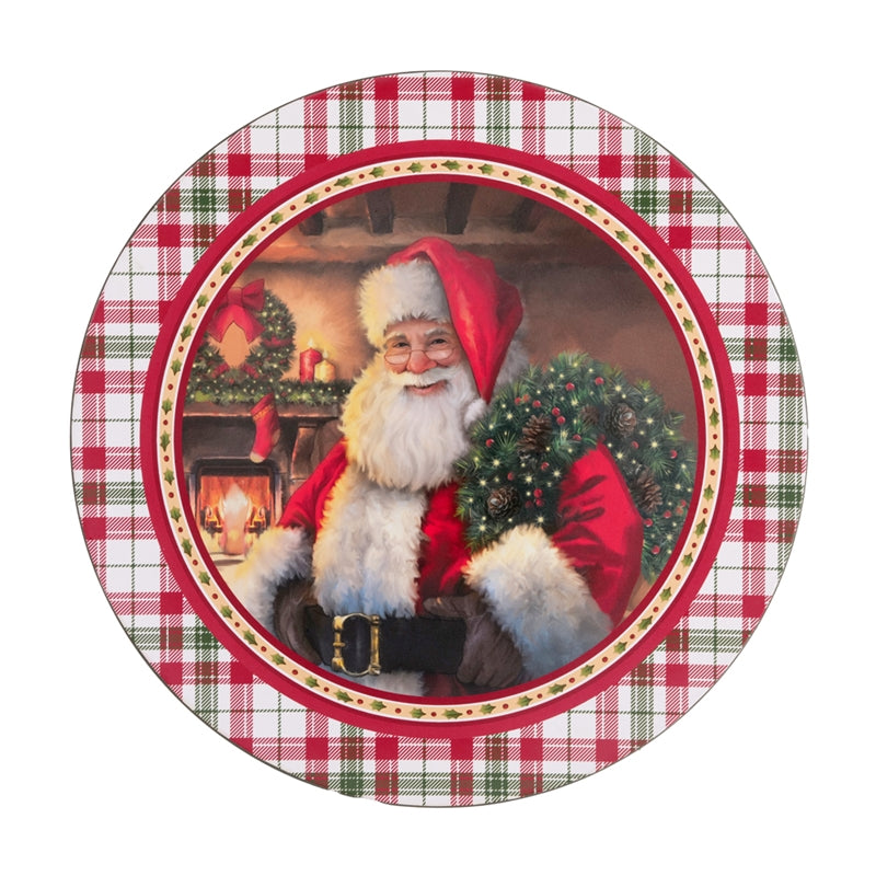 Piatto in PVC Babbo Natale Rosso 40 cm