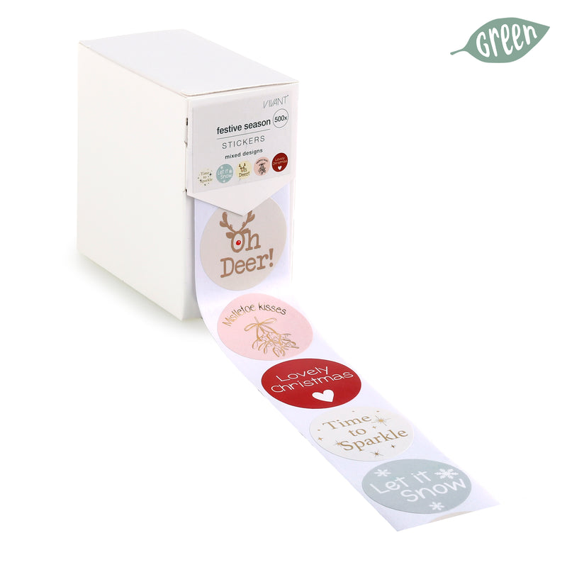 Etichette Festive Season Stickers 40 mm - 500 pezzi