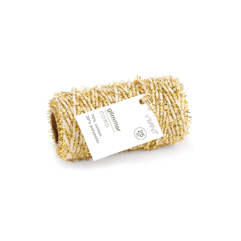 Cordoncino Glimmer Oro e Panna 1,5 mm x 25 mt