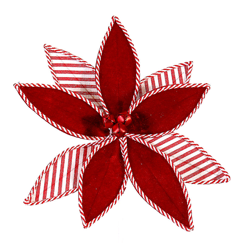 Ramo Fiore con Righe Rosso e Bianco 50 cm