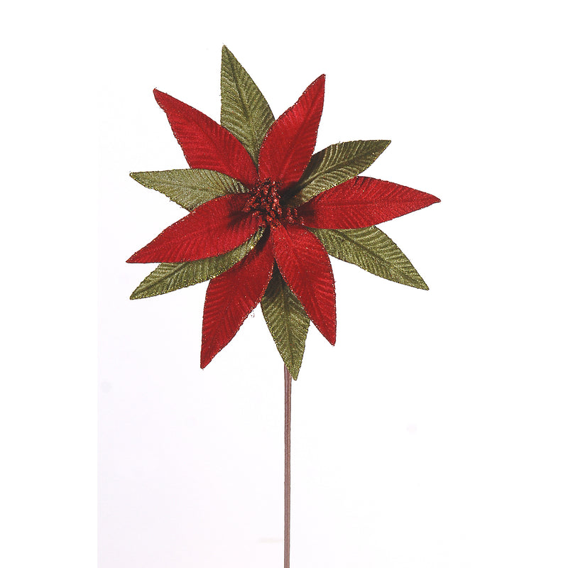 Ramo Fiore Natale Rosso e Verde 50 cm